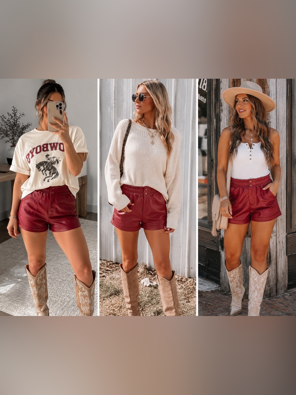 New In Faux Leather Wine Red Shorts NWT - Picture 6 of 6